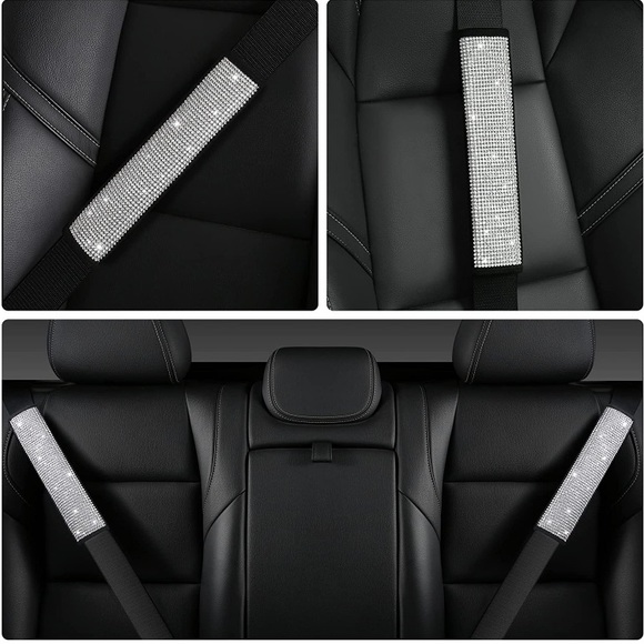 1 Bling Rhinestone Seatbelt Covers - Picture 2 of 4